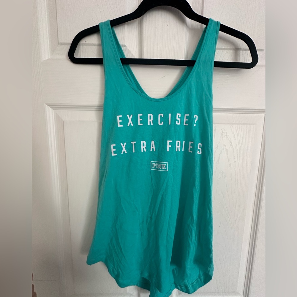 Victoria’s Secret PINK “Exercise? Extra Fries” Active Workout Tank